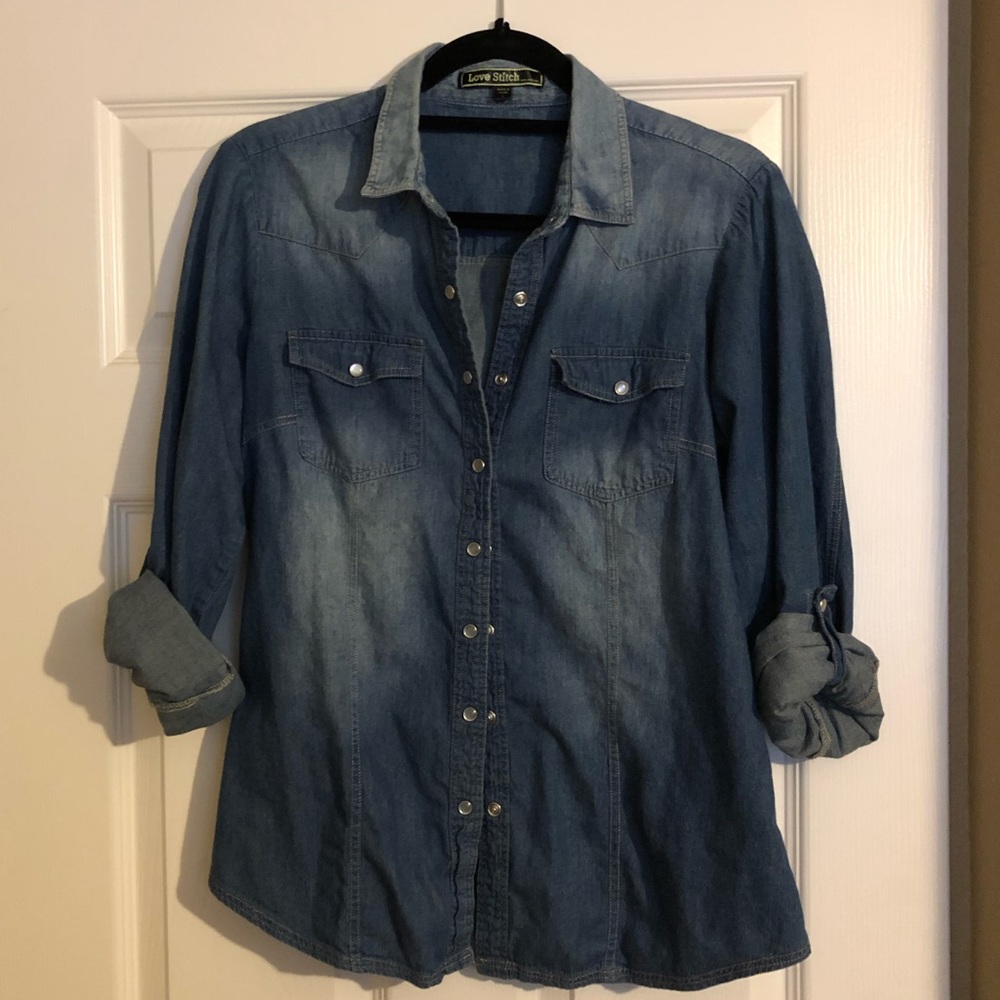 Love Stitch denim shirt